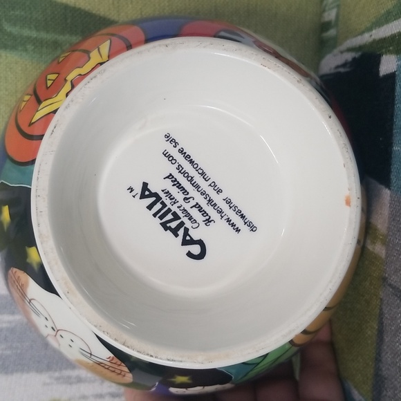 Catzilla Halloween Bowl Candace Reiter Wizard Cat Witchy Devil Hand Painted - Picture 2 of 13